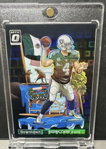 Derek Carr [Black Pandora] #3 2023 Panini Donruss Optic International Downtown card