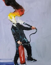 Jose Trujillo Fine Art PRINT 16x20" Collectible Artist Painting Man on Fire