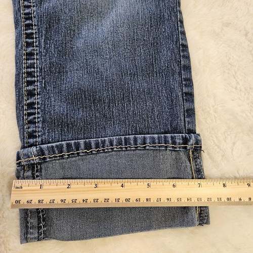 Angels Capris Jeans Size 14 Stretchy 7 Pockets High Rise Comfy Crop Cuffs - Picture 9 of 13