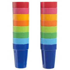 Spectrum Unbreakable Plastic 10 ounce Stackable Juice Tumblers in 8 Assorted ...