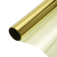 Reflective Window Film One Way Daytime Mirror Privacy Film,Gold Silver 29"x6'