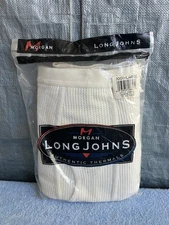 Vintage NOS Morgan Long John’s Authentic Men’s Thermals 3XL White