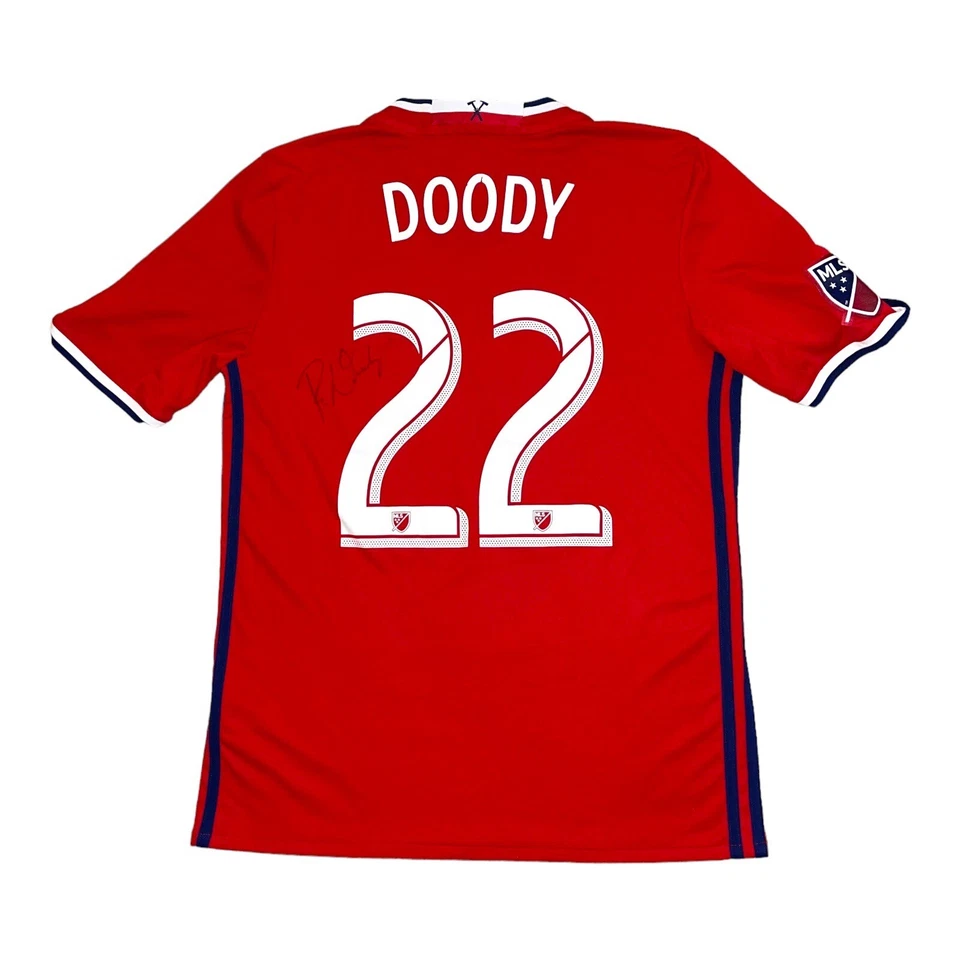 Chicago Fire Signed Jersey Adidas Clima Cool #22 Patrick Doody SIGNED SIZE Y-XL - Image 3 of 4