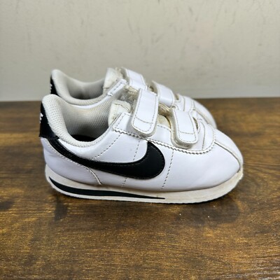 Nike Cortez Basic SL White Black 904769-102 Athletic Shoes Sneakers Kids Size 8c