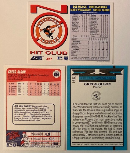 Gregg Olson 15 Card Lot All Different! Rookies Inserts Orioles Braves - Picture 5 of 11