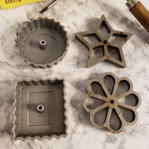 Vtg Nordic Ware Double Rosette and Timbale Iron 4 Molds Recipes Orig Box - Picture 4 of 4