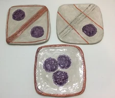Set of 3 Art Pottery Decorative Plates
