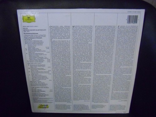 A Midsummer Night's Dream Galleria Felix Mendelssohn LP EX Overtures - Picture 2 of 2