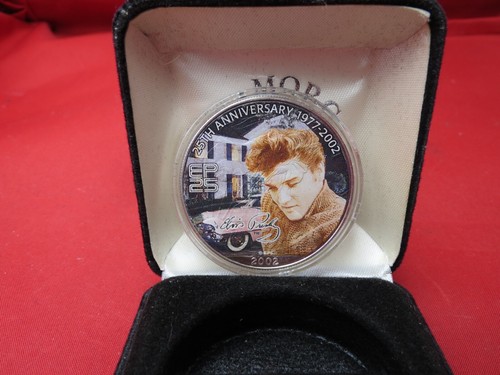 Elvis Presley 25th Anniversary Rare US Silver Eagle 1oz Fine Silver Coin in Box - Bild 1 von 4