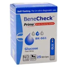 Benecheck PRIME Blood Sugar Glucose Test Strip 25 Strips