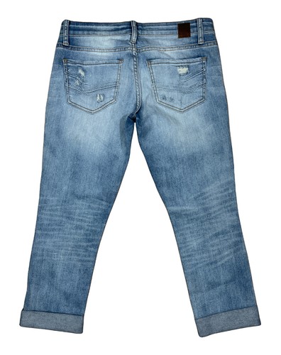 womens BKE jeans STELLA 26 capri cropped light wash factory distressed - Picture 2 of 7