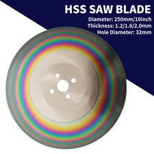 250mm HSS Saw Blade Circular Cutting Disc F Cut Stainless Steel Tube 1.2/1.6/2mm
