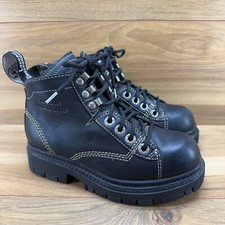 London Underground Boots Womens 6.5 M Y2K Vintage Chunky Black Leather Combat