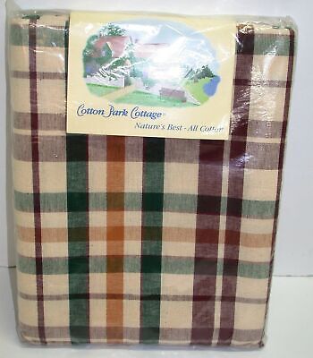 Gramercy 100% Cotton Plaid Easter Tablecloth ~ Pastel Multi ~ 60" x 84" Oval NEW 
