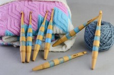 Wooden Set of 7 Amazing Resin Designed Ergonomic Crochet Hooks Set 4 MM - 10 MM