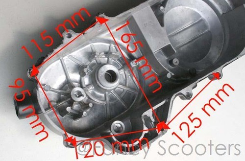 50CC CHINESE SCOOTER SHORT CASE CVT COVER WITH GASKET TAO TAO ROKETA (10" WHEEL) - Picture 3 of 4