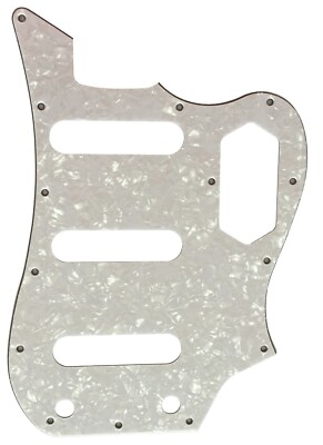 For 4 Ply Squier Vintage Modified Bass VI Guitar Pickguard,White Pearl
