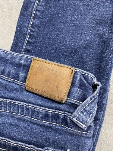 True Religion Halle Girls Kids 10 Blue Denim Mid Rise Super Skinny Jeans 26x25 - Picture 7 of 16