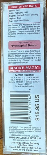 Micro-Trains N Scale RTR #03800390 50’ Std Box Car Bangor & Aroostook 501 NIB NY - Picture 8 of 8