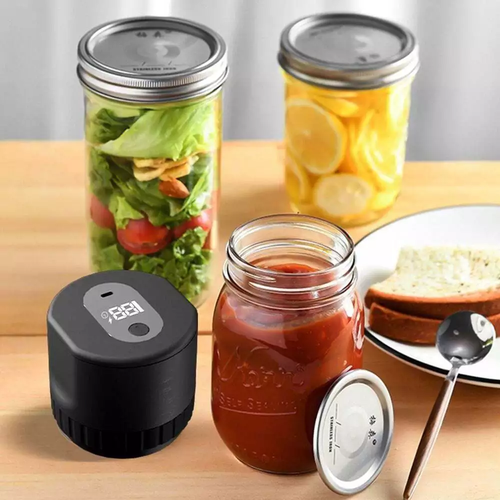 Mason Jar Vacuum Sealer 3 in 1 Electric Mason Jar Vacuum Sealer Kit (Black) - Picture 12 of 12