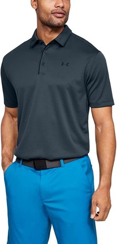 New Mens Under Armour Muscle Golf Polo Shirt Top Playoff Athletic Black Navy - Picture 36 of 56