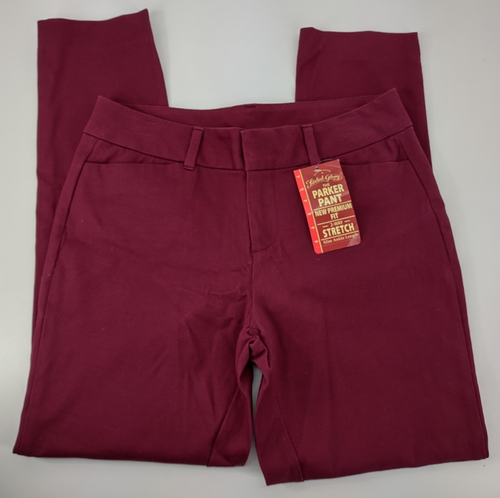 Faded Glory Parker Pants Women's Size 4 Slim Ankle Stretch Wine Flat Front NWT - Picture 7 of 11