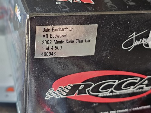 RARE 1:24 Dale Earnhardt Jr #8 BUDWEISER 2002 SPILT CLEAR RCCA NASCAR 1 of 4500 - Picture 4 of 4