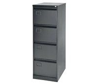 Bisley Metal Filing Cabinet 4 Drawer Foolscap Pro Rs AOC 4 File System - Black