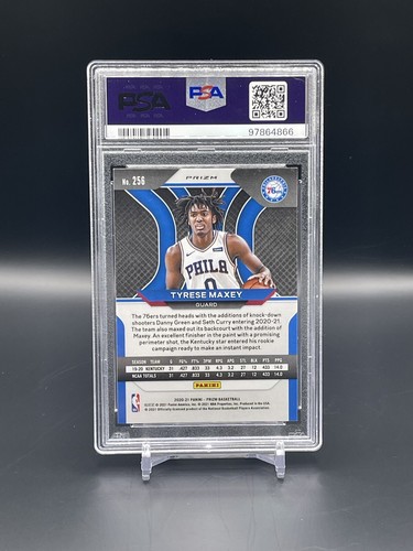 Tyrese Maxey 2020 Panini Prizm PSA 9 Red Ice Rookie RC 76ers - Picture 2 of 2