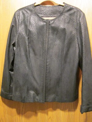 Veste Femme Alfani En Cuir Véritable Reptile, Peau De Serpent, Taille 6, Excellent état