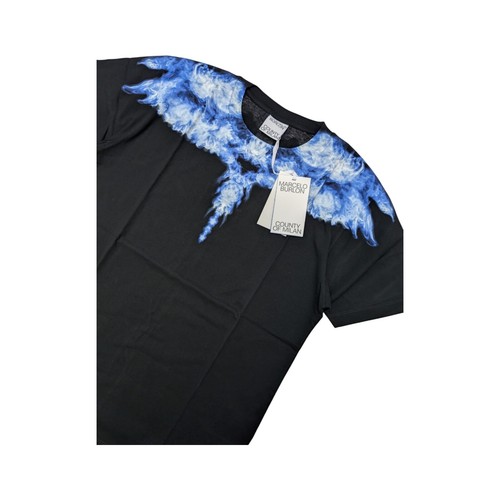 Marcelo Burlon County Of Milan Smoke Wings T-Shirt Black Blue - RRP £210 - Picture 3 of 12