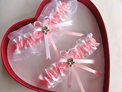NEW Sexy HOT Bride Wedding Garter Baby Pink White Prom GetTheGoodStuff Butterfly