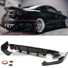 For 17-23 Infiniti Q60 RS Shark Fin Black Rear Bumper Lip Diffuser W/ Splitter