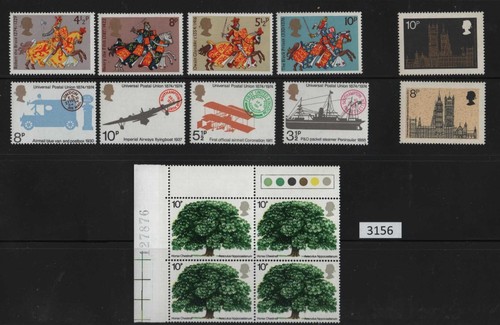 (3156) Great Britain GB Scott 705-6, 720-3, 724-7, 715 Traffic Corner Block of 4
