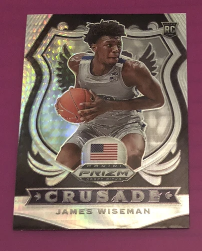James Wiseman 2020-21 Prizm Crusade Silver Hyper Prizm RC Rookie