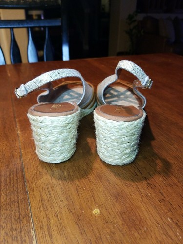 RALPH LAUREN CANDICE TAN METALIC WOMENS WEDGE SANDALS SHOES New no tags no Box - Picture 5 of 9
