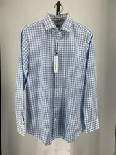 Mizzen+Main Men's Light Blue Check Hampton Dress Shirt MM-5200 NWT MSRP $125
