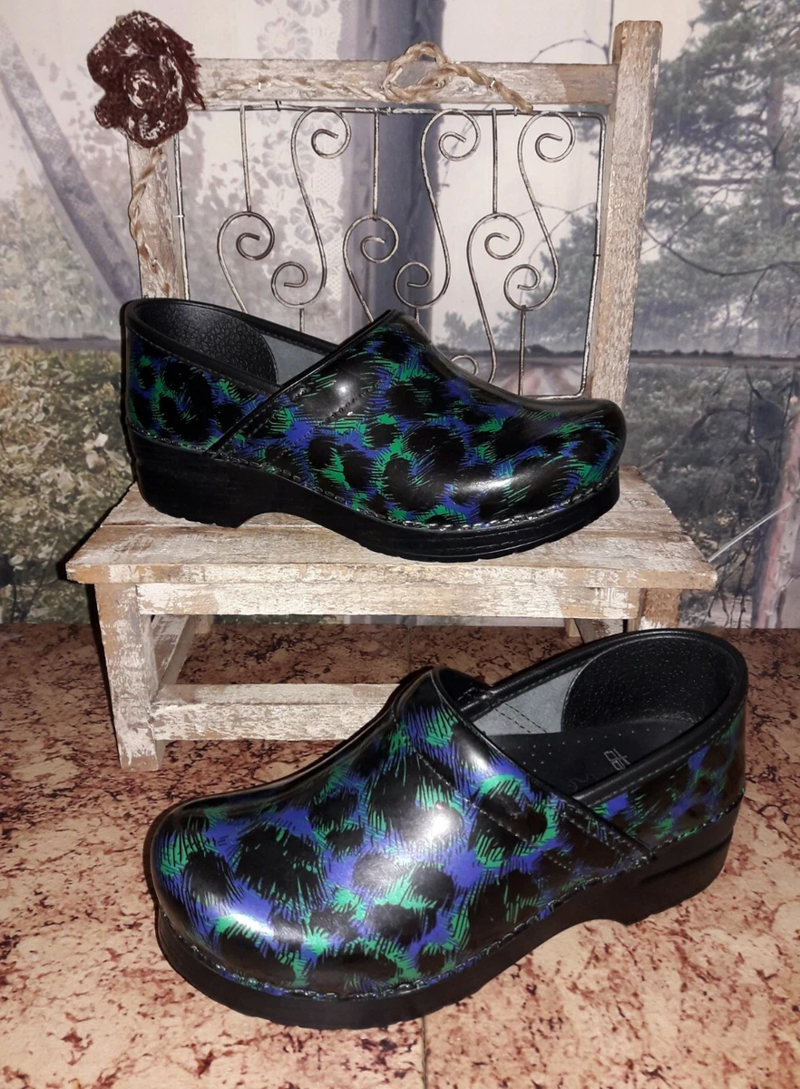 Iridescent dansko clogs hotsell