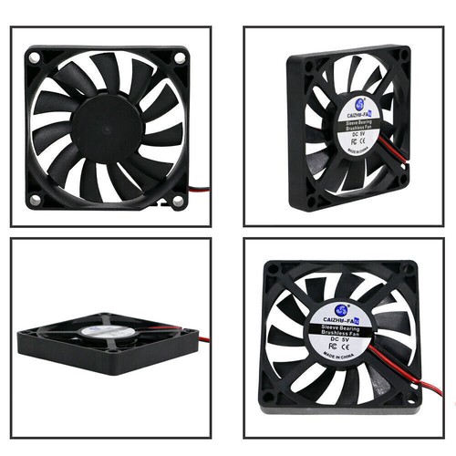 2 Stück Kühler Gehäuselüfter 5V 12V 24V für PC Computer 70mm leiser Lüfter 70x70x10mm - Bild 6 von 12
