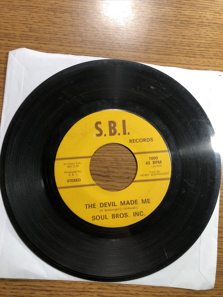 SOUL BROS INC 45 Devil Made Me Do It / Love Sweet Love TEXAS SOUL FUNK