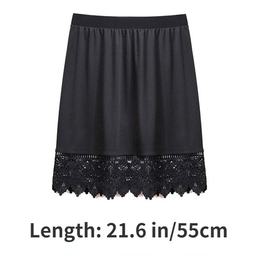 Damen-Halbslipperrock Blumenmuster Spitze Borte Unterrock Petticoat ausgehöhlt schick weich - Bild 7 von 16