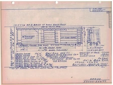 1967 Milwaukee Road Railroad Blue Print Page  Box Car 54000-54999