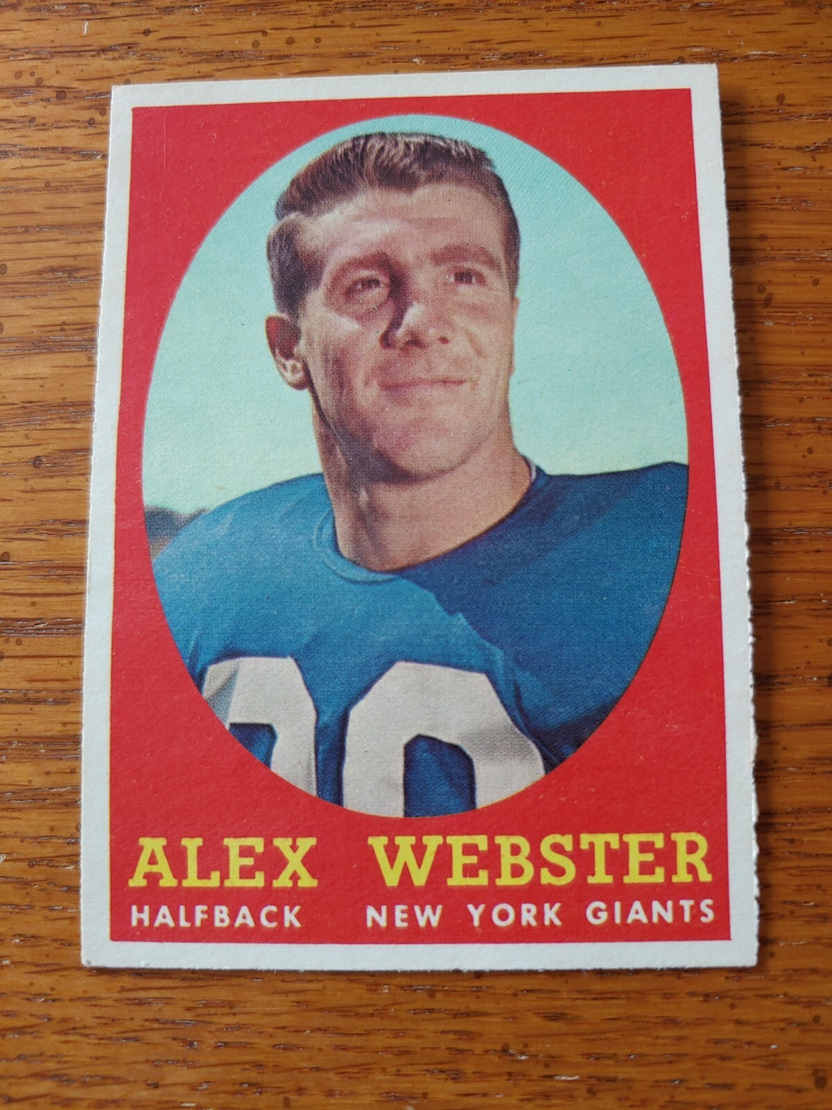 1958 Topps Set-Break # 30 Alex Webster EX-EXMINT Nicely Centered 4 Great Corners