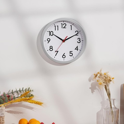Wall Clock, Modern Small Wall Clocks Battery Operated 8 Inch, Silent Non-Ticking - Picture 10 of 10