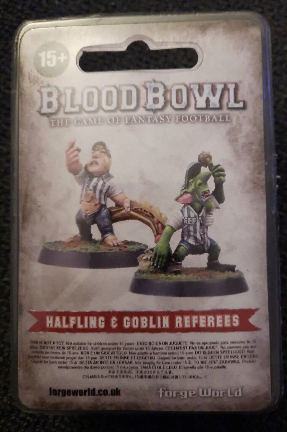 Forgeworld Blood Bowl Halfling and Goblin Referees RARE Limited Edition Long OOP Goedkope super speciale prijs