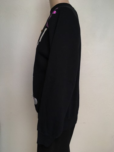Vintage 80s SKELETON ONE EYED WILLIE RAGLAN 3D SWEATSHIRT Black USA MADE L - Picture 3 of 12