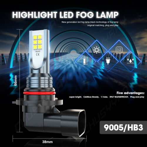 6000k White H10 9140 9145 LED Fog Light Bulbs for Cadillac Escalade 2007-2014 - Bild 3 von 11