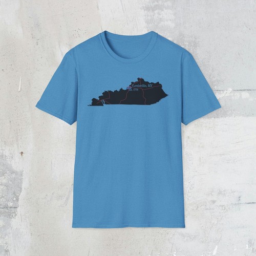 Louisville KY Map T-Shirt, Unisex Casual Tee, Kentucky Gift, Travel Souvenir - Picture 2 of 15