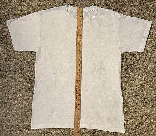 Camiseta Hanes Heavyweight 50/50 para hombre S (34-36) blanca cuello redondo manga corta - Imagen 6 de 10