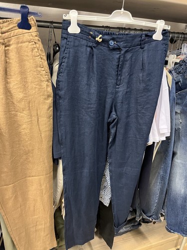 Pantalaccio Uomo SSEINSE Puro lino Con Culisse Passanti E Due Tasche Posteriori - Imagen 3 de 9